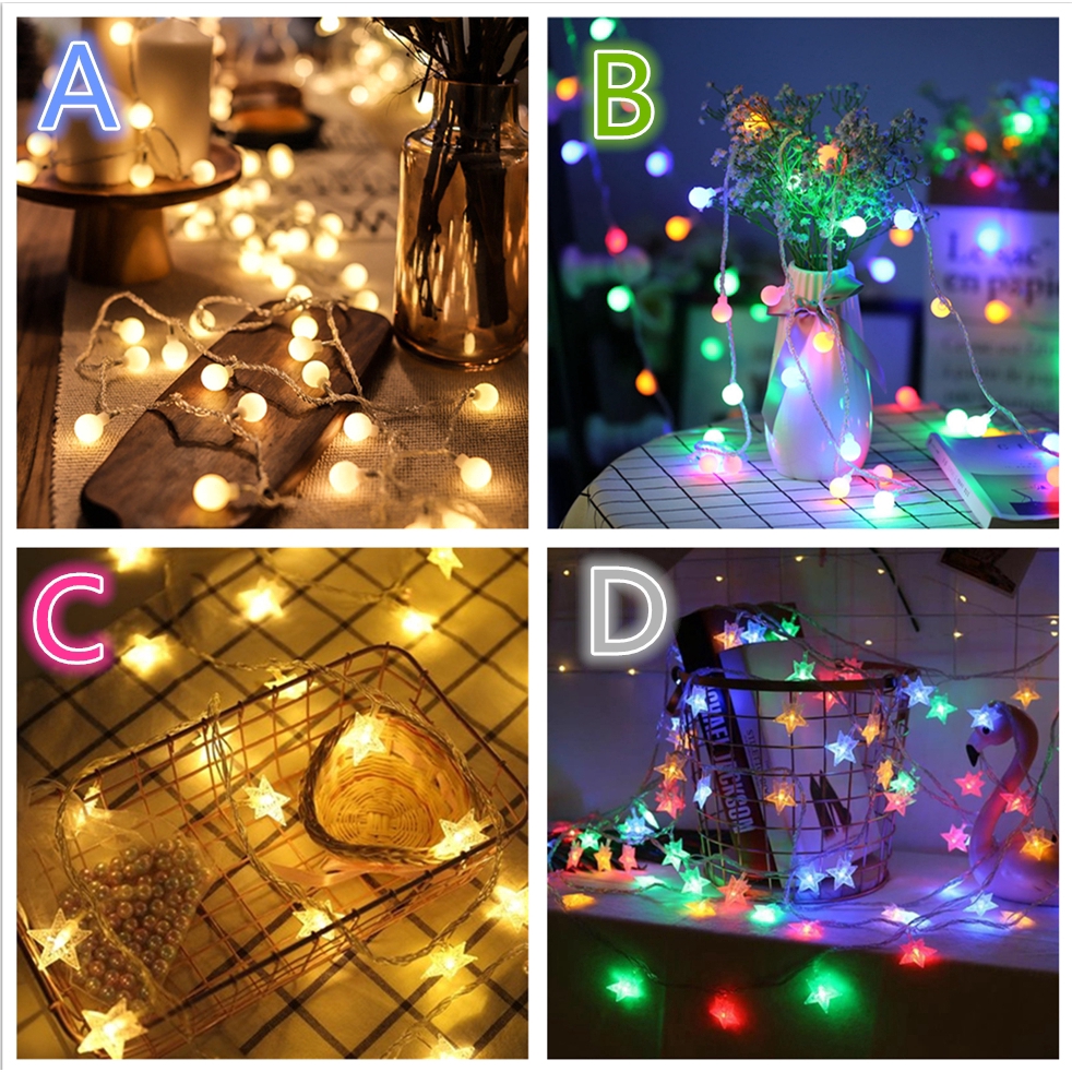 Dây đèn LED dài 3 mét dạng bóng tròn màu vàng để trang trí đám cưới