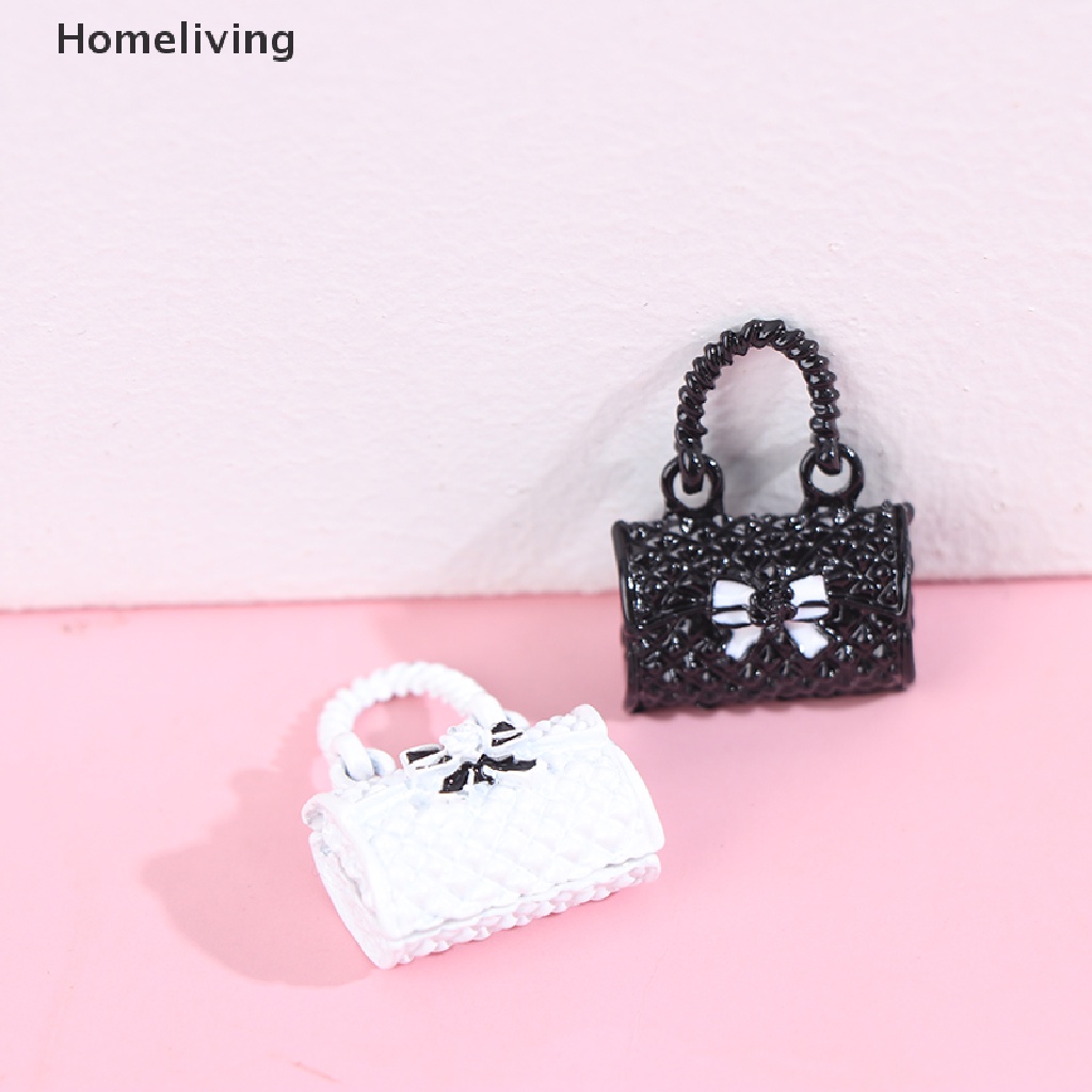 Bộ 2 Túi Xách Mua Sắm Bằng Kim Loại Tỉ Lệ 1 / 12 Trang Trí Nhà Búp Bê