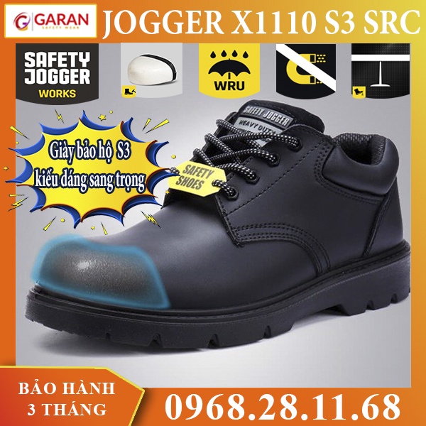 Giày Da Bảo Hộ Không Kim Loại Jogger X1110 S3 SRC Chống Nước, Chống Đinh