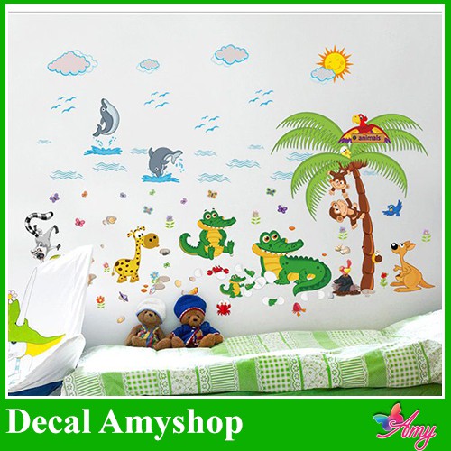 Decal dán tường Vườn thú nhỏ 8 - Đại dương - DB072