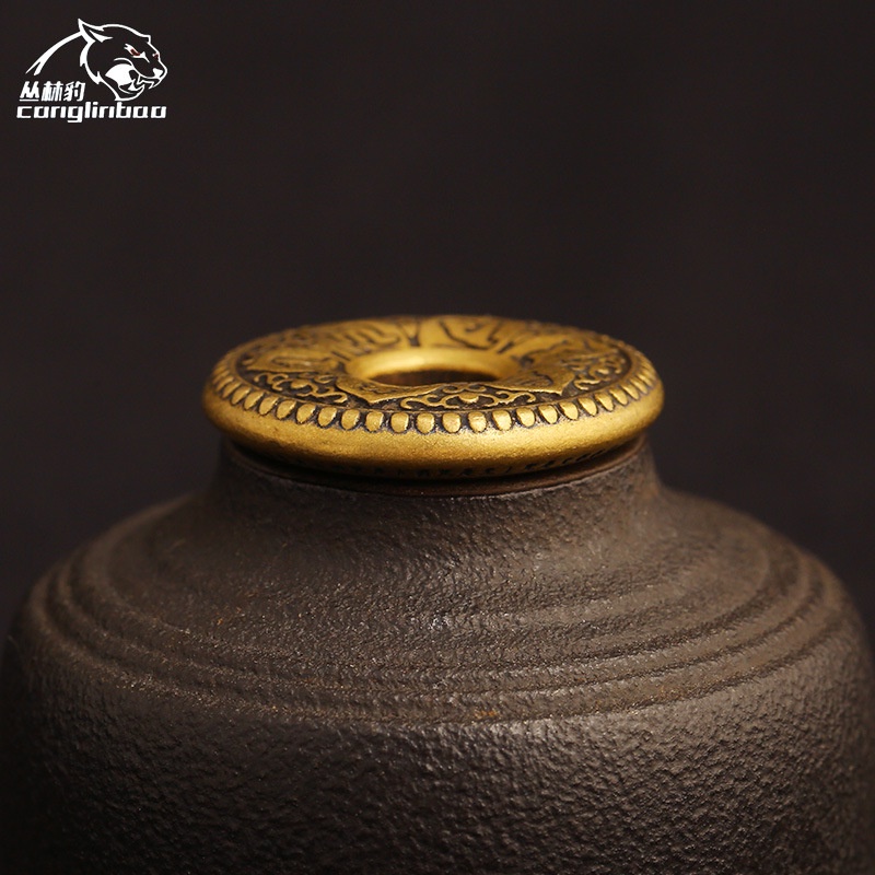 Mặt móc khoá bằng đồng nguyên chất hình vòng tròn cổ điển