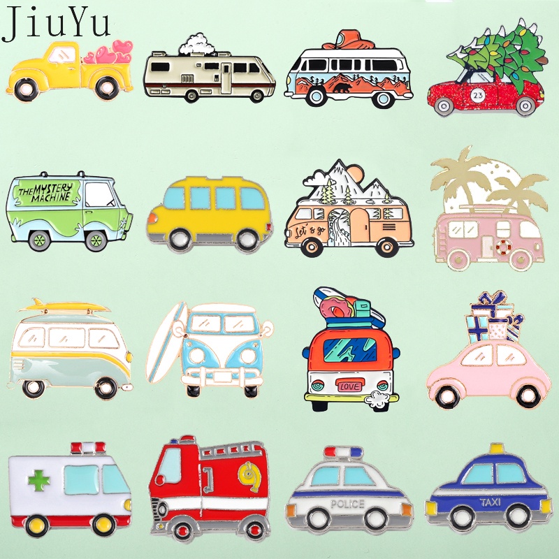 Ghim Cài Áo Hình Xe Buýt Hoạt Hình Đáng Yêu Bằng Hợp Kim Làm Quà Tặng Cho Nữ