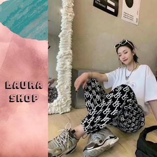 Quần boom jogger in chữ Laura Shop - Quần jogger nữ năng động thoải mái