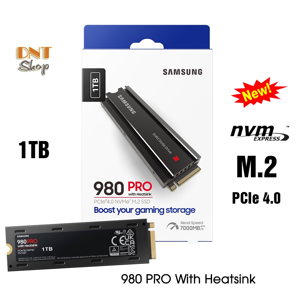 Ổ Cứng SSD Samsung 980 PRO 1TB With Heatsink PCIe Gen 4.0 x4 NVMe V-NAND M.2 2280 - Bảo Hành 5 Năm