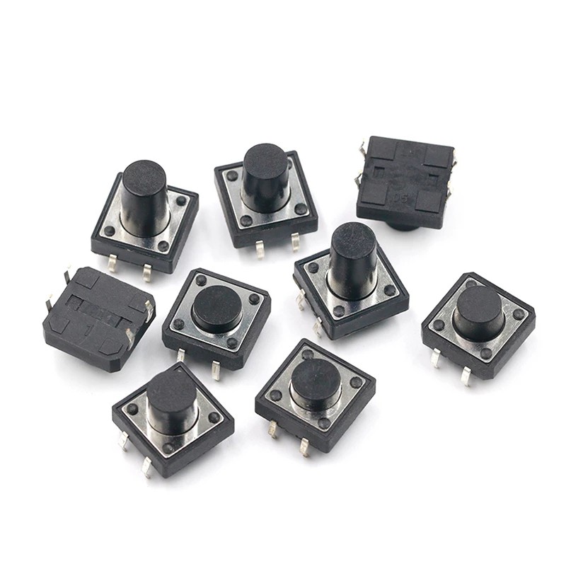 12X12 H = 4,3 / 4,5 / 5 / 5,5 / 6/7/8 ~ 17 MÉT 4PIN DIP   Công tắc xúc giác tạm thời Công tắc nút nhấn Công tắc ĐEN