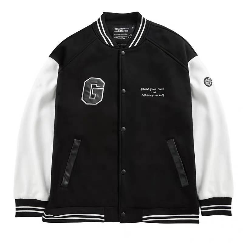 Áo khoác bomber nỉ màu nâu, màu đen nam nữ chất dày dặn hợp thu đông. | BigBuy360 - bigbuy360.vn