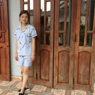 Bộ pizama kate thái cộc