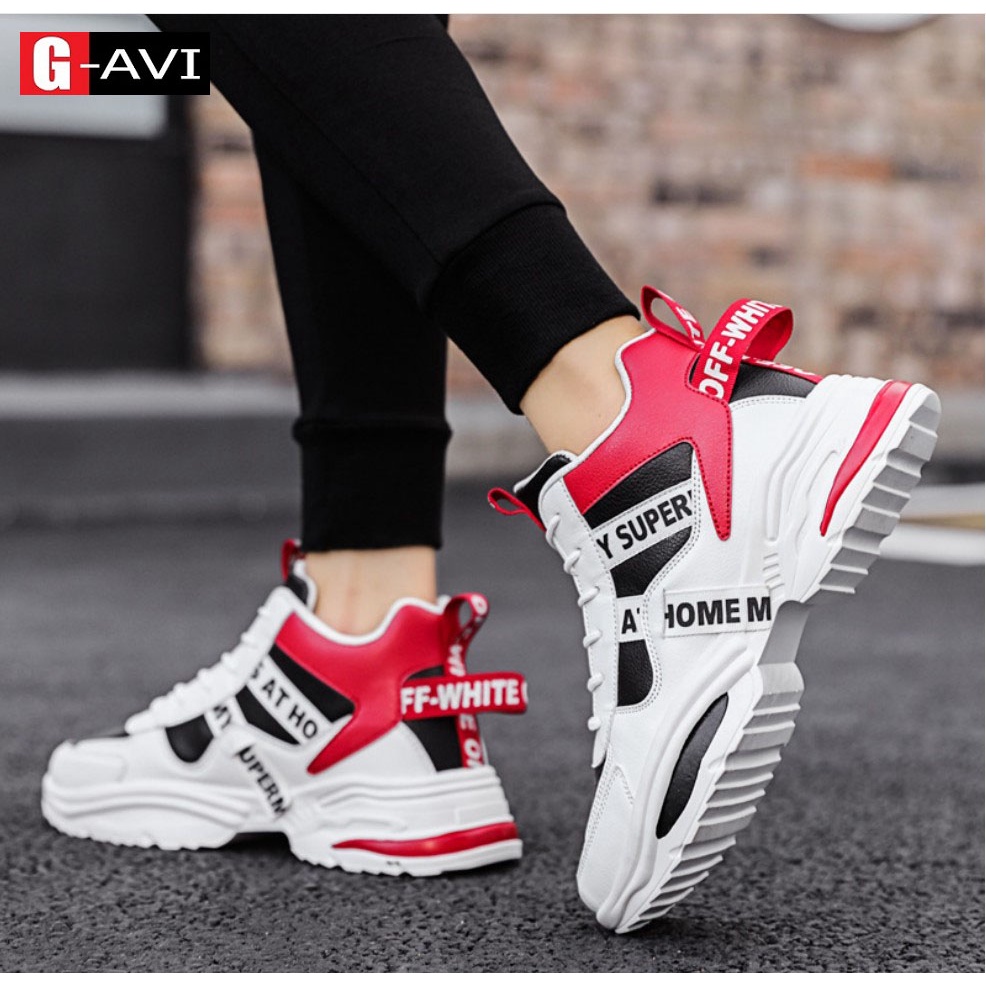 GIÀY NAM ĐỒNG GIÁ-Giày thể thao nam cổ nhỡ đế tăng chiều cao 5cm kiểu dáng thời trang phong cách cá tính Avi 386