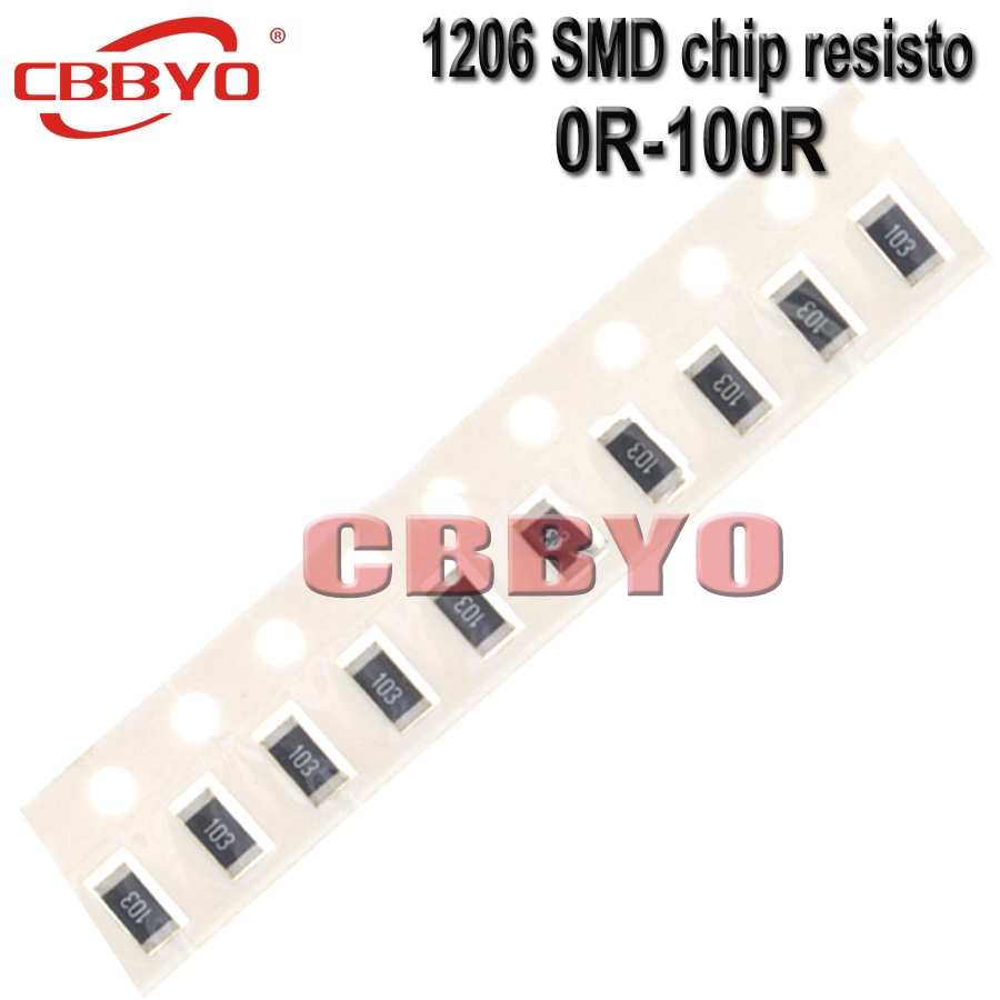 Set 100 Điện Trở 1206 5% SMD 0R-100R 1R 1.8R 2.7R 3R 5.6R 20R 10R 47R 68R 82R Chuyên Dụng Mới