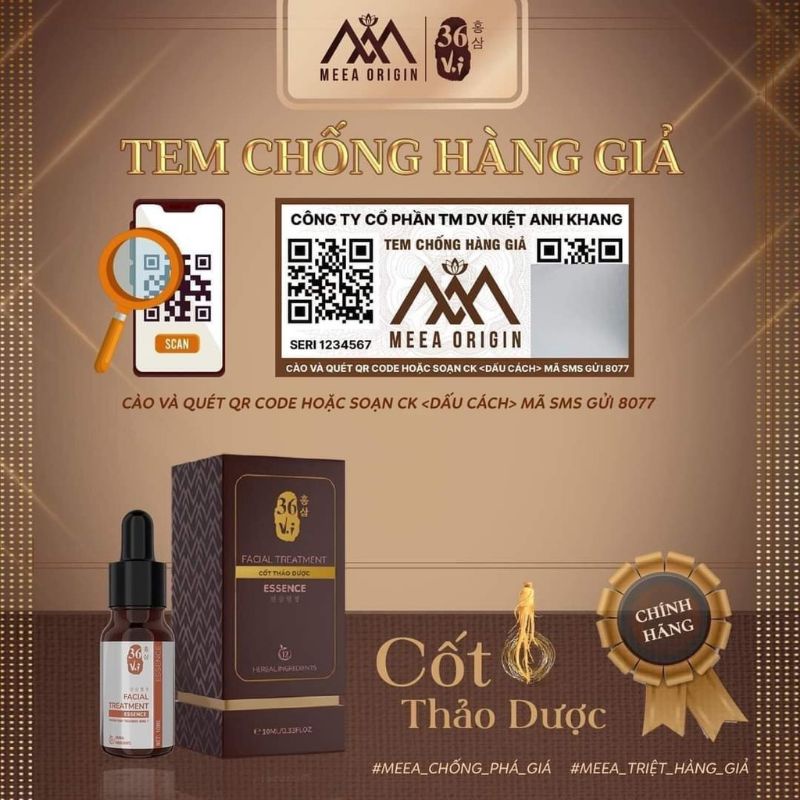 Cốt Thảo Dược 36 Vị 10ML - Chính Hãng - Cốt Huyết Thanh Thảo Dược Cao Mụn Sâm Đỏ Chuyên Gia Về Da