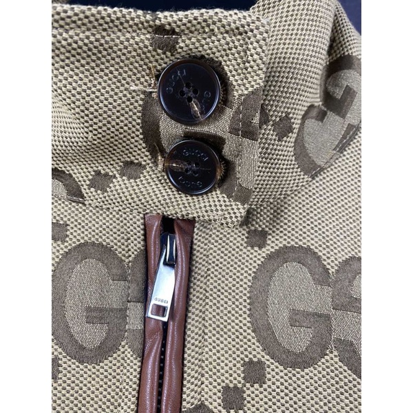 Áo khoác vải cổ đứng Gucci 2021 super Double G