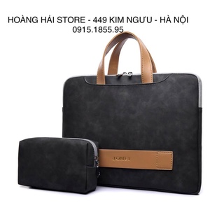 Túi xách, cặp xách da chống sốc cho laptop, macbook, kèm ví đựng phụ kiện, túi công sở nam nữ