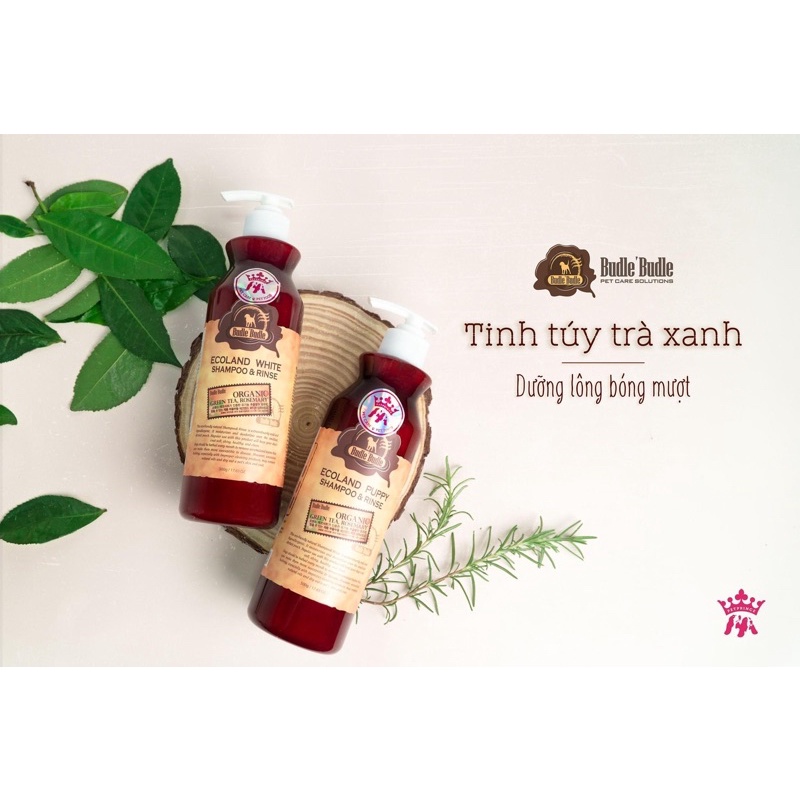 Sữa Tắm Xả Budle'Budle Ecoland General Shampoo &amp; Rinse 500ml chó mèo