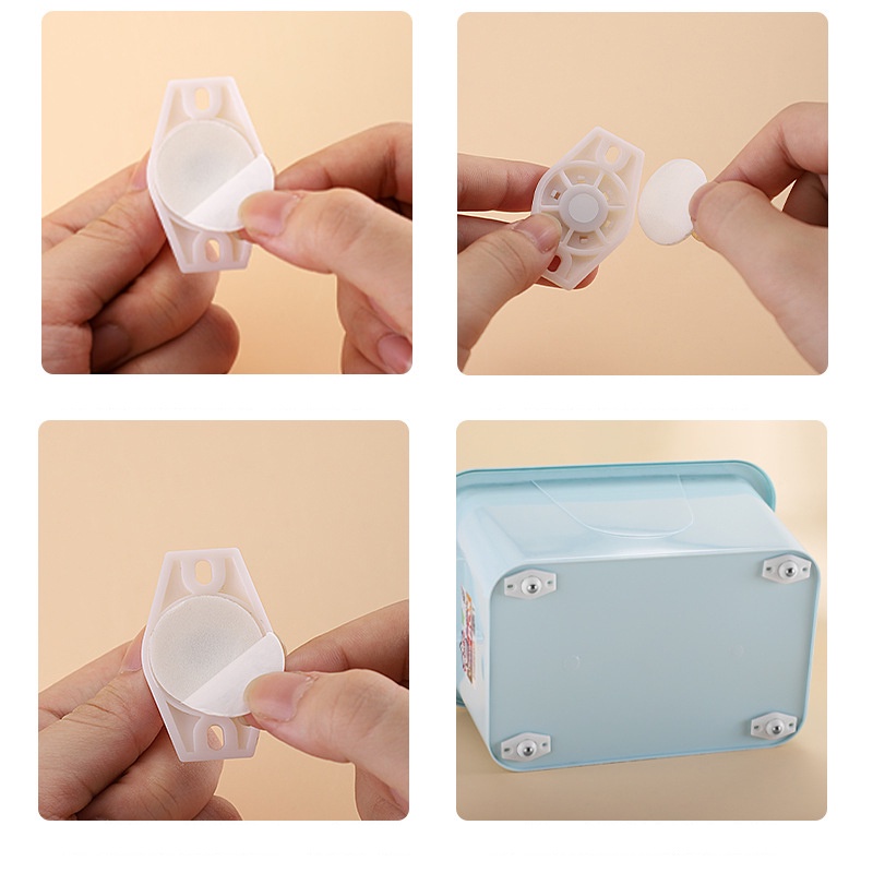 Bộ 4 Bánh Xe Dán MIFAN Di Chuyển Thùng, Hộp - Xoay 360 Độ, Nhựa ABS Siêu Bền, Chịu Lực