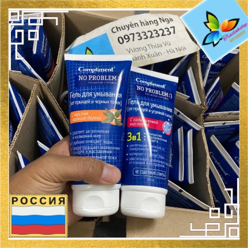 Gel sữa rửa mặt Compliment No Problem da dầu da hỗn hợp da khô 200ml