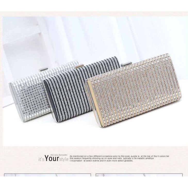 Ví nữ,Túi đi tiệc ,túi đính đá lấp lánh,sang trọng và quý phái thích hợp dự tiệc gửi dây đeo vai dài, có thể đeo chéo