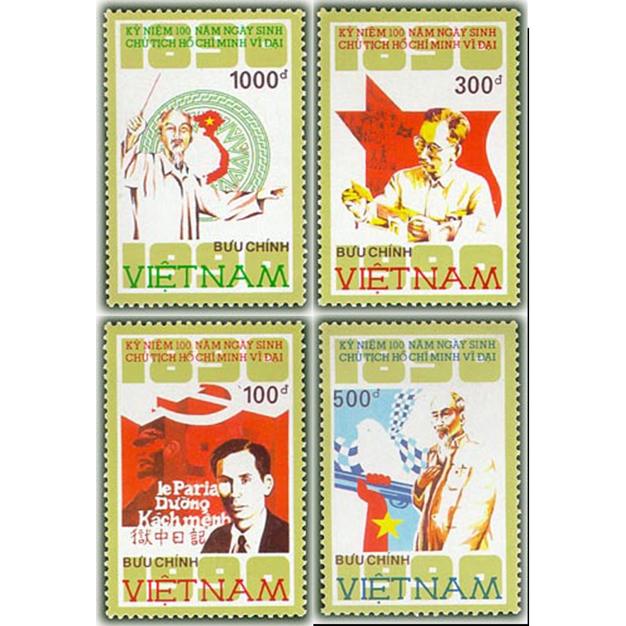 Bộ Tem kỷ niệm 100 năm ngày sinh Chủ tịch Hồ Chí Minh - Tem bưu chính sưu tầm, Stamp, FDC, Maxicard...