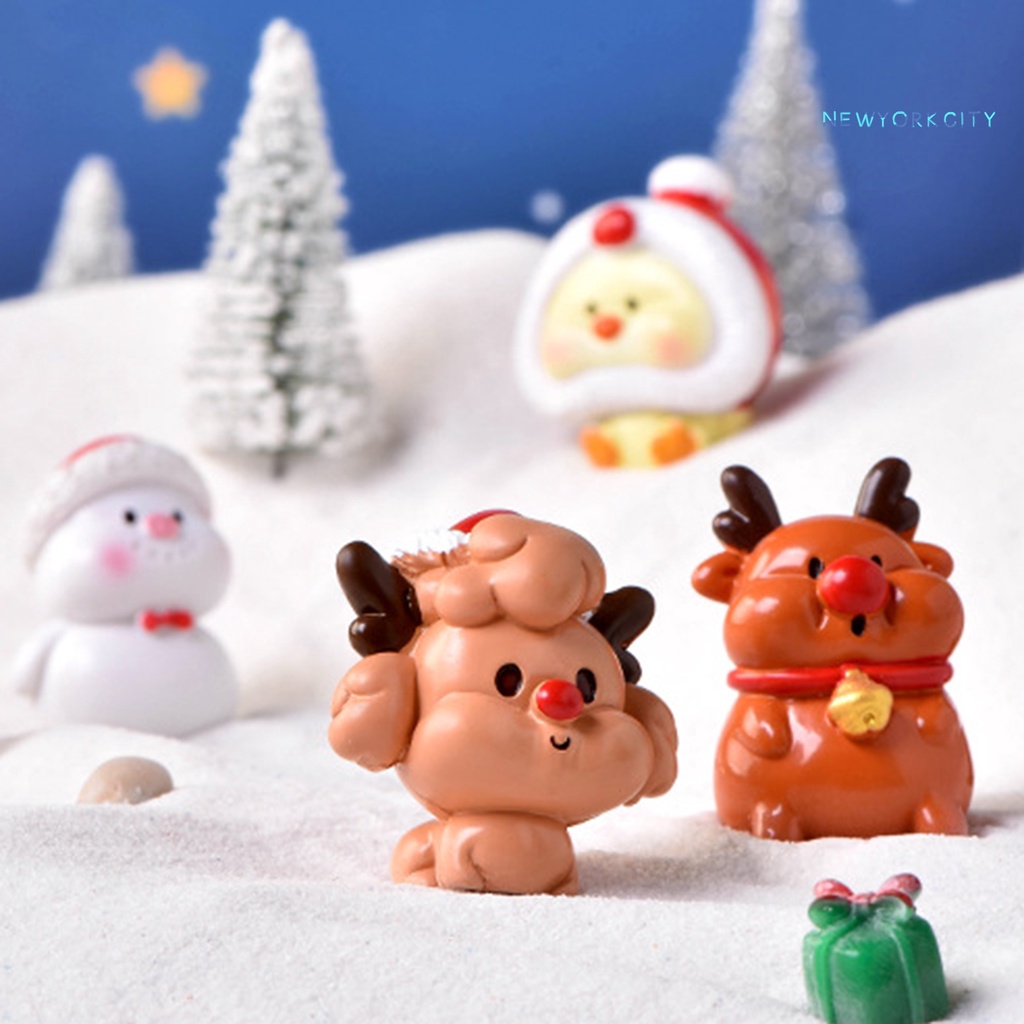Mô Hình Động Vật Hoạt Hình Bằng Nhựa Resin Trang Trí Giáng Sinh