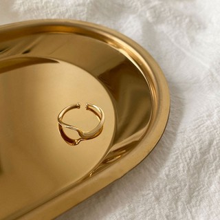Fashion wave shape pure copper ring