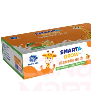 THÙNG 48 HỘP SỮA DINH DƯỠNG TRÁI CÂY SMARTA GROW CAM/DÂU