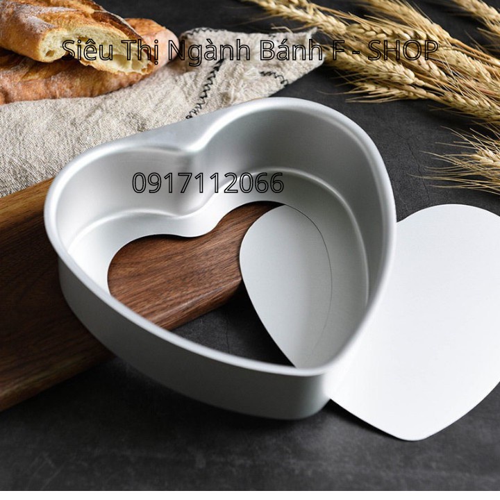 Khay nhôm trái tim, đế rời làm bánh xinh xắn, đáng yêu