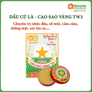 Cao Sao Vàng (Dầu Cù Là)- Hộp 3g- Đánh bay nhức đầu, đau bụng, say tàu xe