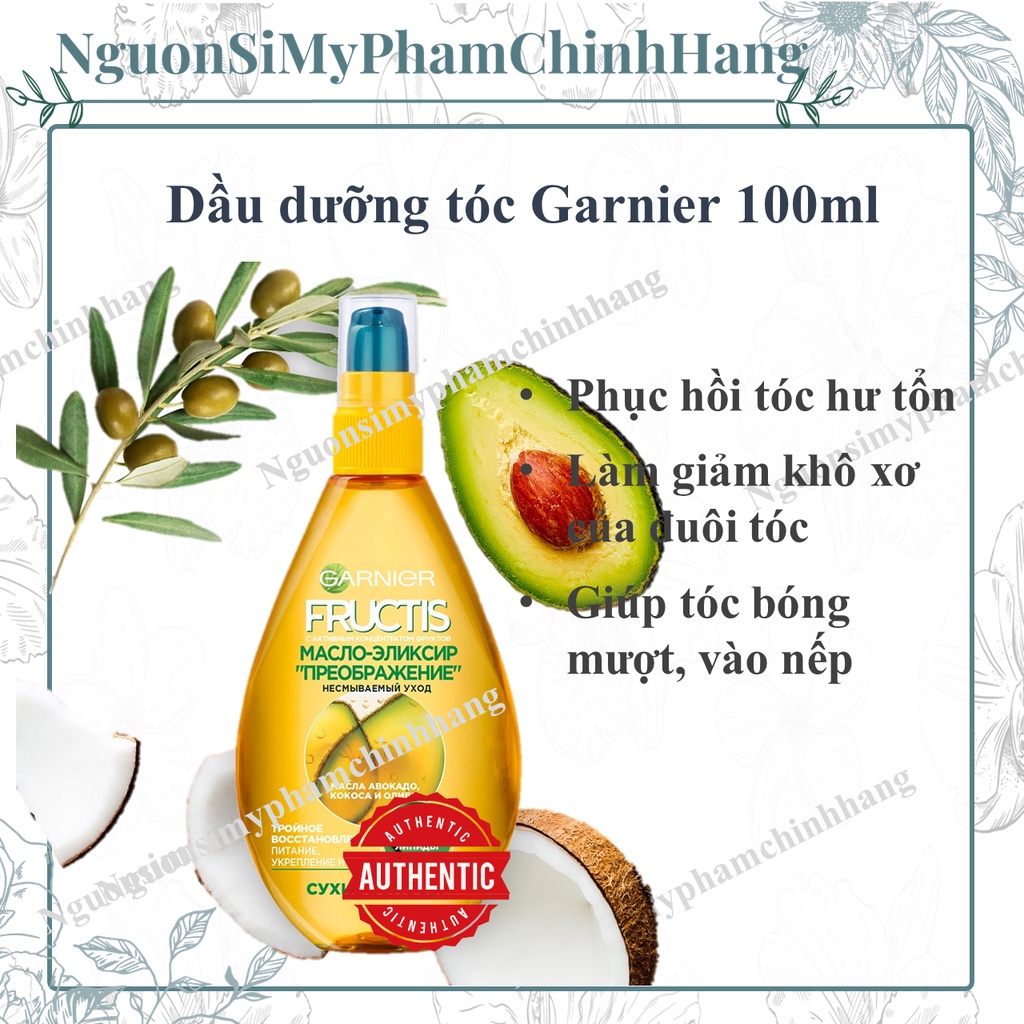Dầu Dưỡng Tóc Garnier Fructis/ Botanic Therapy Dưỡng Tóc Bóng Mượt, Không Gây Bết Tóc