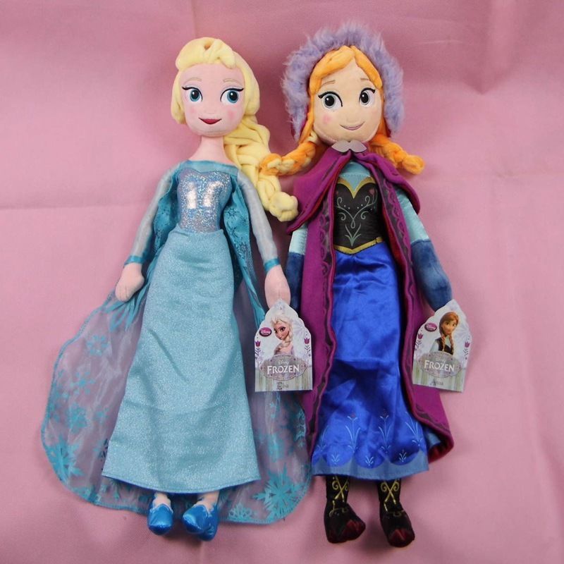 2 Búp Bê Nhồi Bông Hình Elsa Và Anna 40 / 50cm