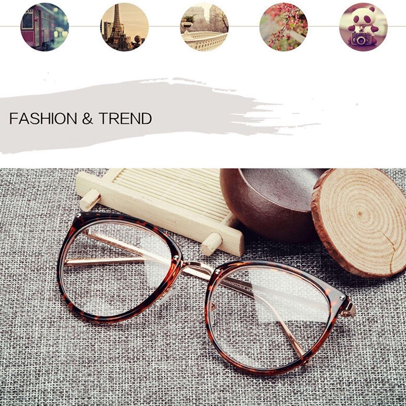 Mắt Kính Gọng Kim Loại Tròn Oversize Chống Bức Xạ / Ánh Sáng Xanh Thời Trang Cho Nữ