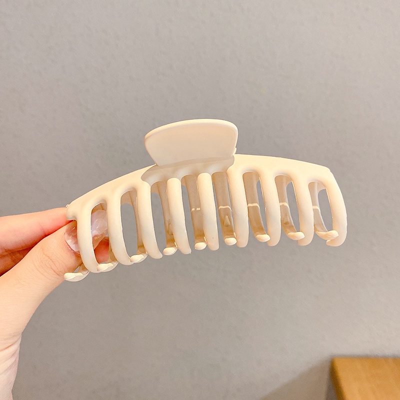 Kẹp Tóc Cỡ Lớn Màu Be Đơn Giản Thời Trang Hàn Quốc