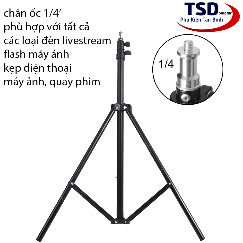 Chân Đèn Livestream, Studio, Đèn Flash Hỗ Trợ Quay Phim, Chụp Ảnh Cao 210cm