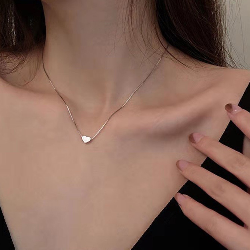 Vòng cổ mặt trái tim nhỏ thiết kế mới đơn giản thời trang thanh lịch cho nữ