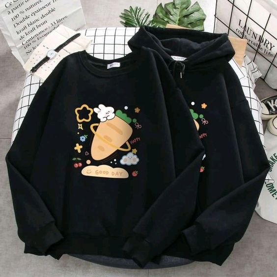Áo Hoodie Sweater CARROT Cute Nỉ Bông form rộng basic tay dài dày dặn ấm áp cặp đôi nam nữ unisex Aomivn