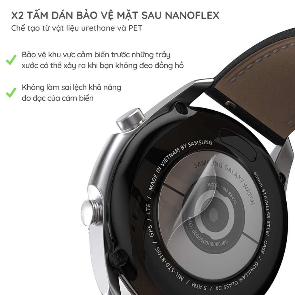 Bộ kính bảo vệ Samsung Galaxy Watch 3 (45mm/41mm) - Hãng Vicxxo