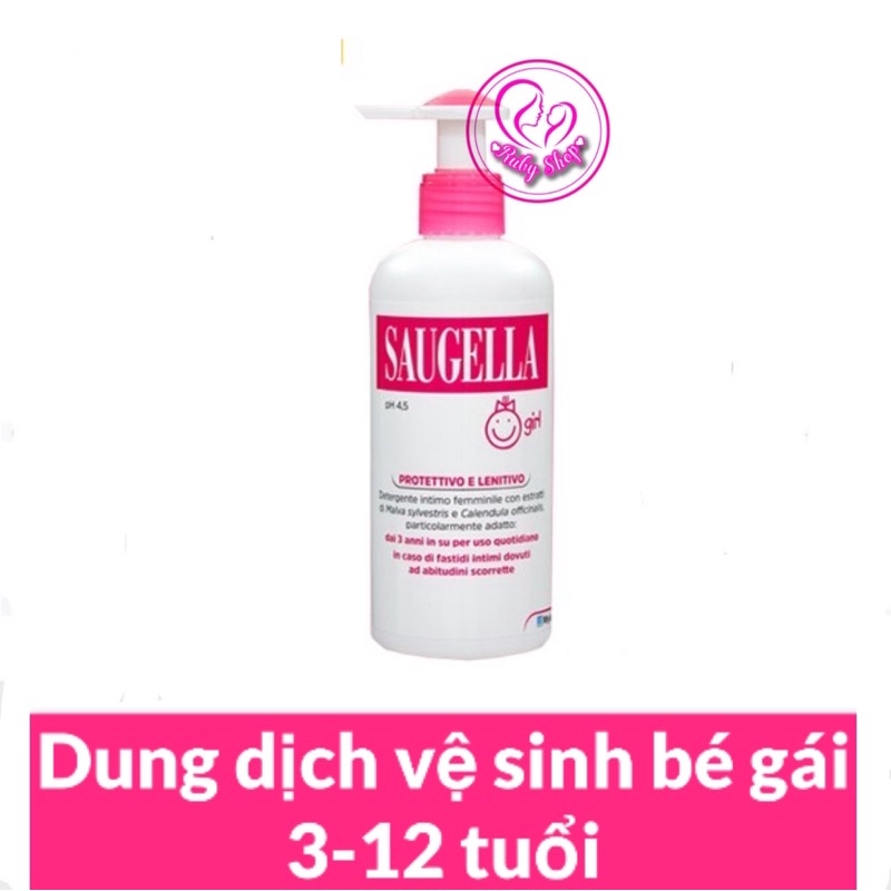 vệ sinh vùng kín bé gái từ 3 tuổi Saugella của Pháp 200ml nhập khẩu