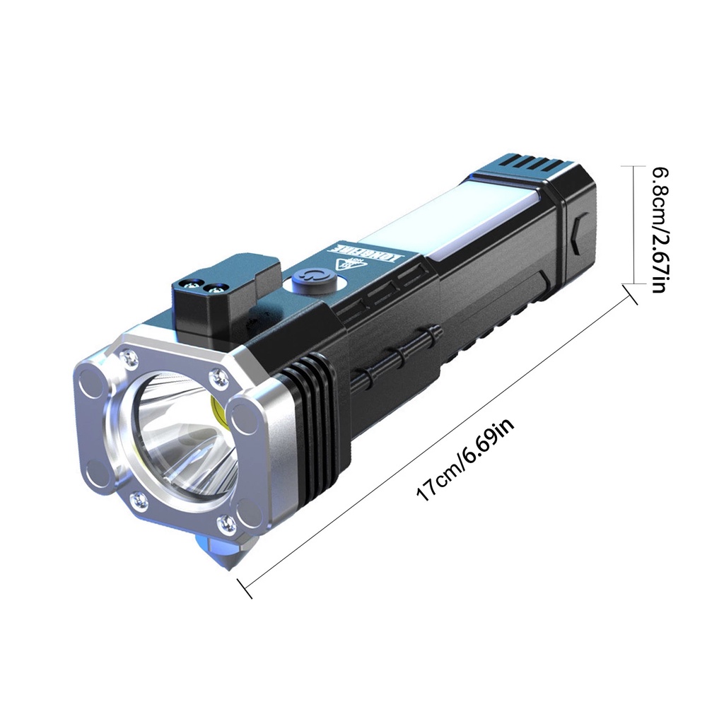 Đèn Pin Khẩn Cấp Sạc USB Siêu Bền Chống Thấm Nước Đa Năng Tiện Dụng