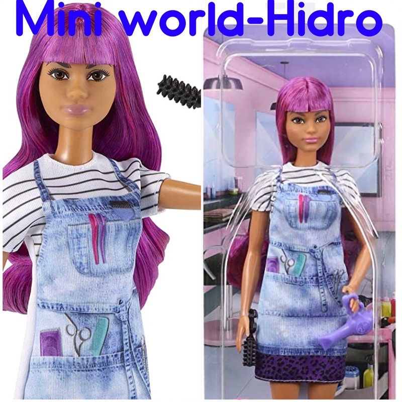 Búp bê Barbie và Ken Fashionistas nghề nghiệp pha chế, đá banh, da đen.