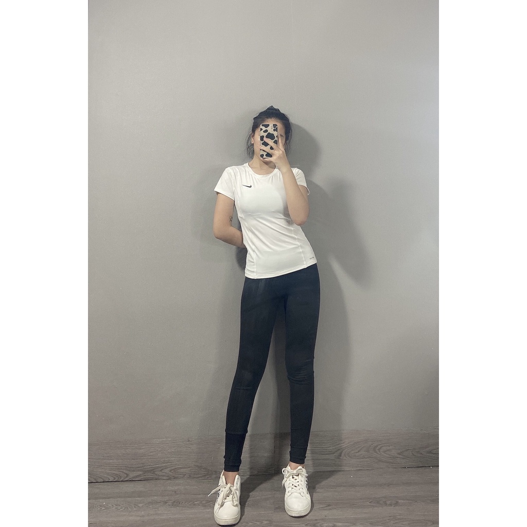 Áo thun thể thao nữ cổ tròn, có logo sau lưng, poly lạnh 4 chiều hàng loại I cao cấp đủ size M -2XL(40-75kg) | BigBuy360 - bigbuy360.vn