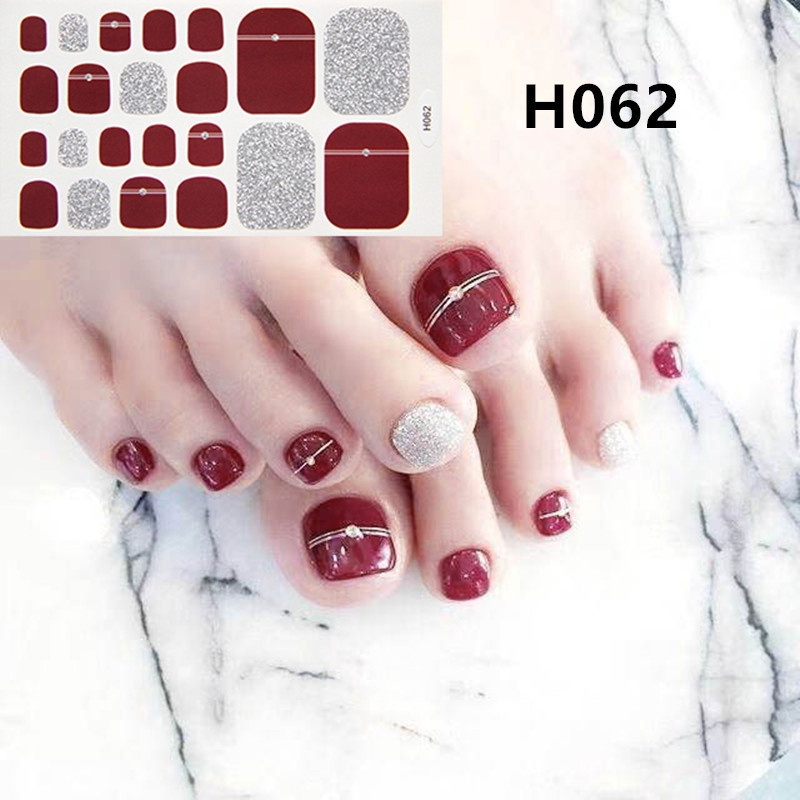 [Hàng mới về] Set 22 miếng dán móng chân giả 3D DIY h061-080 thời trang xinh xắn