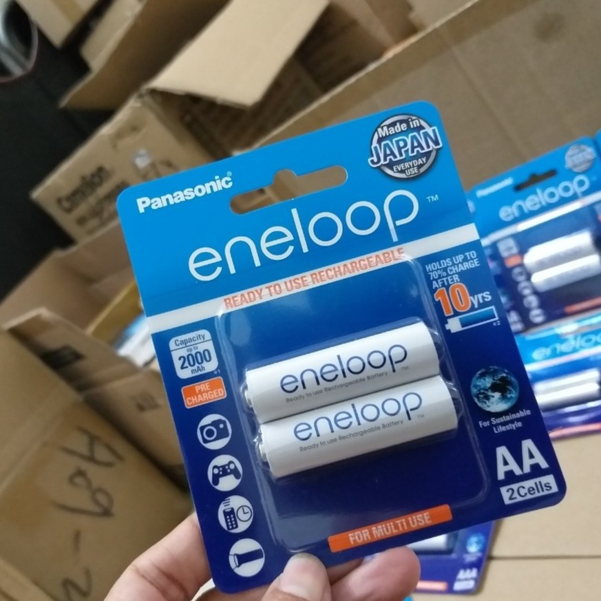 Pin AA, AAA Eneloop BK4MCCE Made in Japan (2 viên/ vỉ) , Pin AA Eneloop, Pin AAA Eneloop