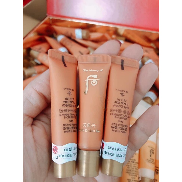 Xả hàng Kem lót tái sinh đỉnh cao của hãng Whoo Double Radiant Base Pink 6ml hàng công ty nhập khẩu