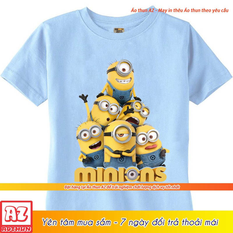 Áo thun trẻ em in hình Minion dễ thương - 3 màu trắng vàng xanh M2634