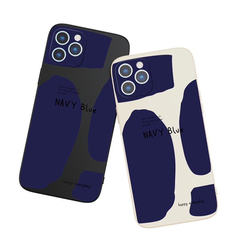 Ốp lưng iphone Ốp điện thoại Suntaiho silicon mềm màu xanh navy chủ đạo cho iPhone 13 12 11 Pro Max X XR Xs Max 7 8 Plus 12mini 13mini