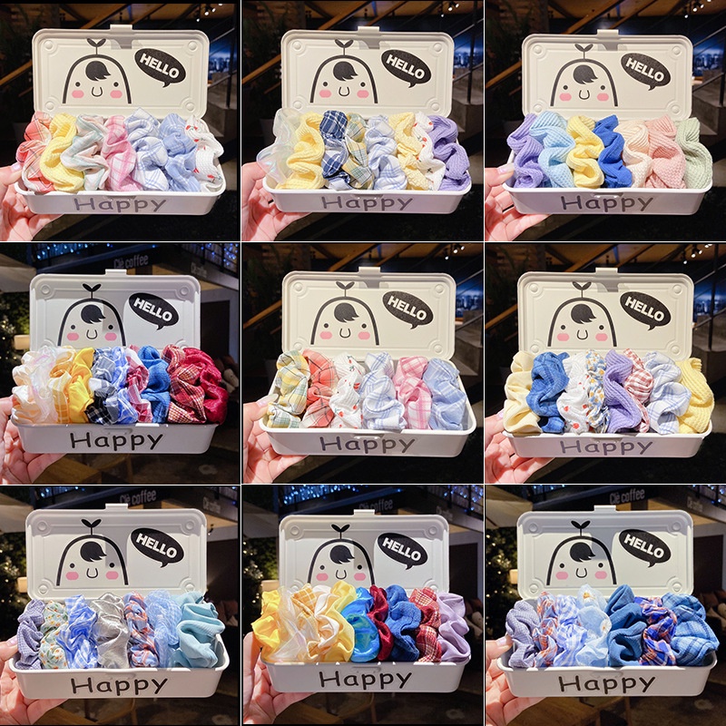 Dây Buộc Tóc Kẻ Sọc Caro Cỡ Lớn Phong Cách Hàn Quốc Dễ Thương Cho Nữ