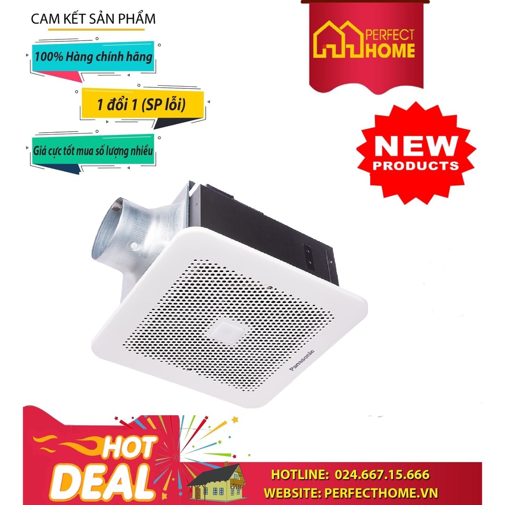 Quạt hút âm trần Panasonic FV-24CURV1 FV-24CHRV1 .Dòng quạt hút có Sensor chuyển động & độ ẩm Dùng với ống dẫn Ø100mm