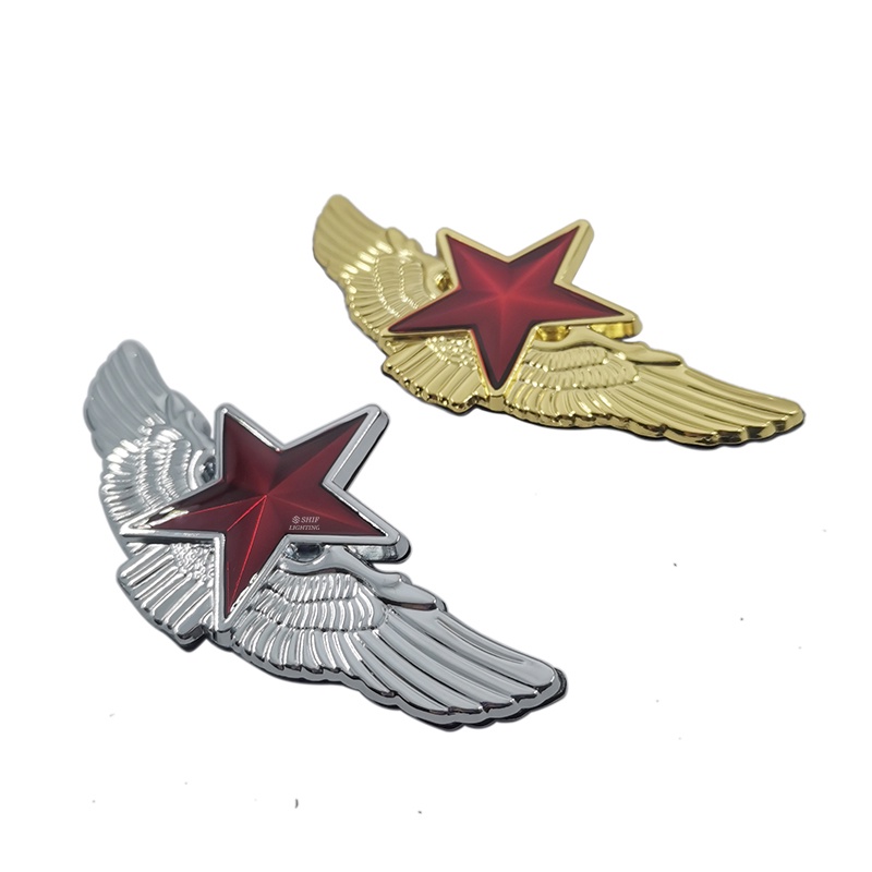 1 x Miếng Dán Logo Kim Loại Hình Ngôi Sao