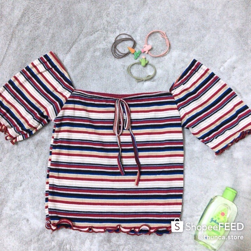 Áo croptop kẻ sọc, áo kiểu kẻ sọc