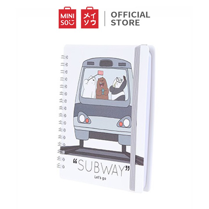 Sổ tay ghi chép Miniso lò xo We Bare Bears Wirebound Book - Hàng chính hãng