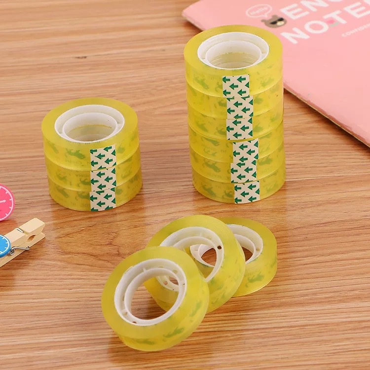 Cuộn băng keo nhỏ cỡ 18mm trong suốt tiện dụng cho học sinh/văn phòng