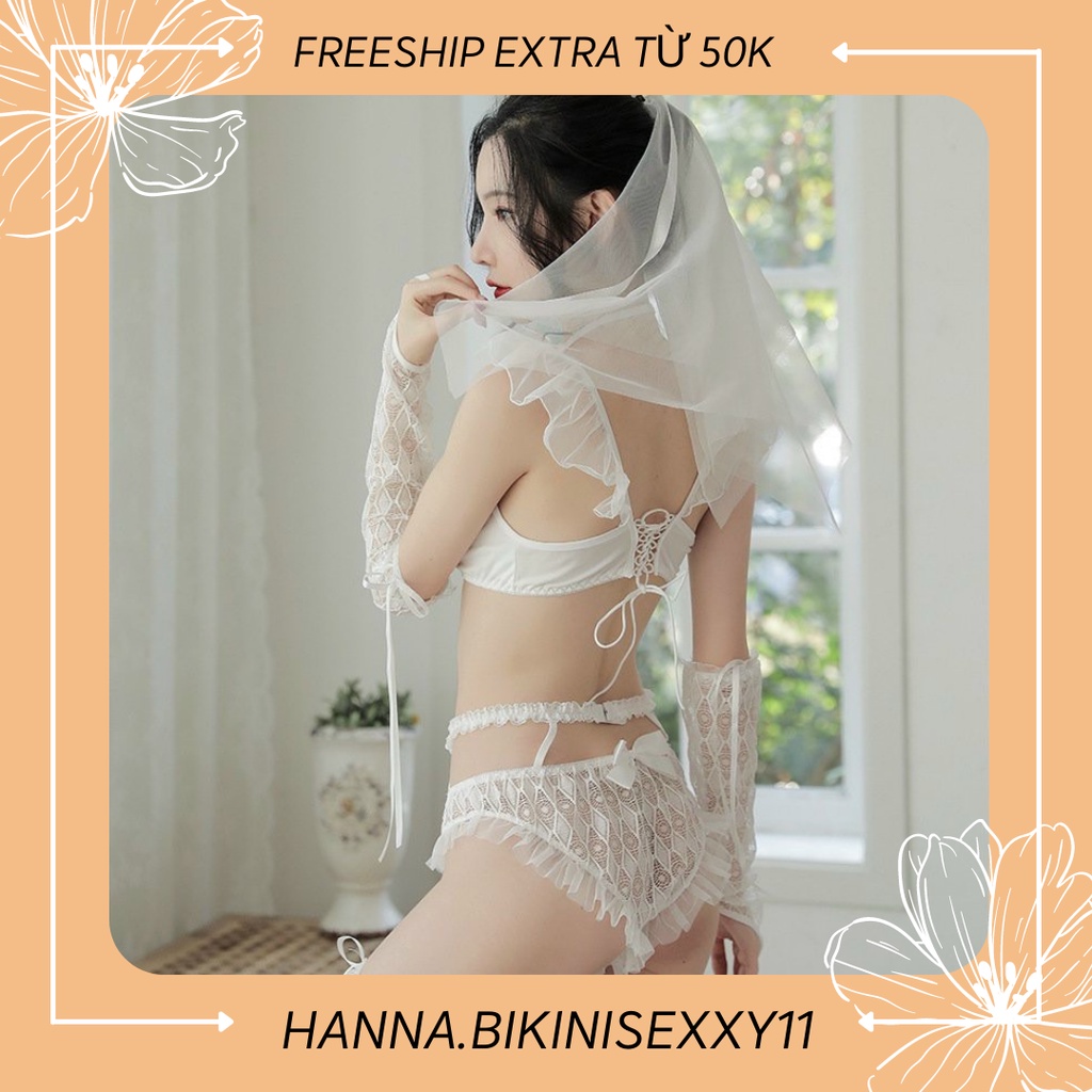Đồ ngủ cosplay, đồ ngủ sexy, Cosplay Cô Dâu Kèm Voan Cô Dâu Cài Đầu, hanna.bikinisexxy11 | BigBuy360 - bigbuy360.vn